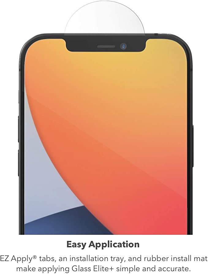 ZAGG InvisibleShield Glass Elite Plus Screen Protector - Made for iPhone 12 Pro, iPhone 12, iPhone 11, iPhone XR - Case Friendly Screen - Impact & Scratch Protection, clear