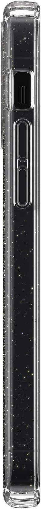 Speck Presidio Perfect-Clear + Glitter iPhone 12, iPhone 12 Pro Case, Clear with Gold Glitter/Clear